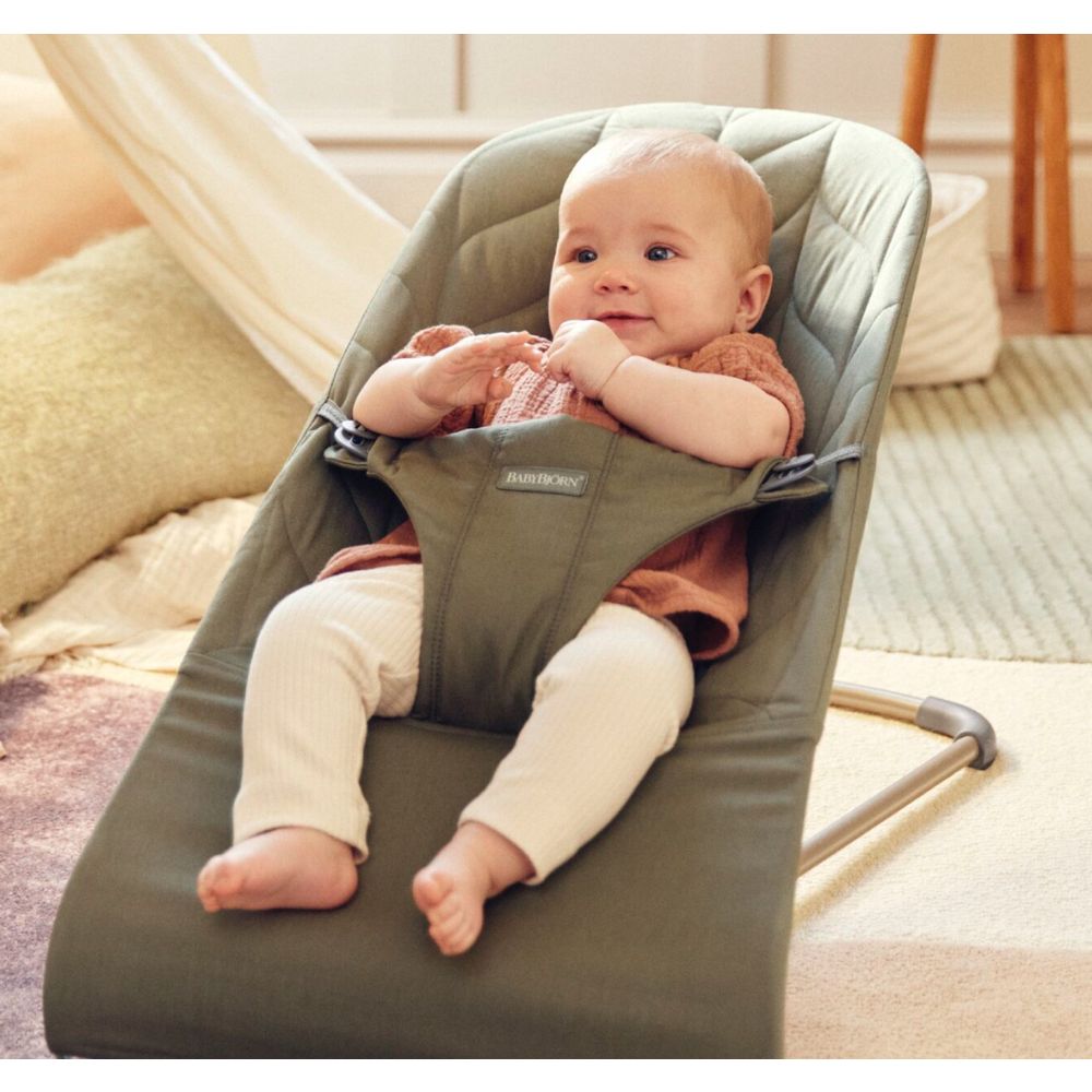 Babybjörn Ležaljka za bebu Bouncer Bliss Woven, Tamno zelena slika 2