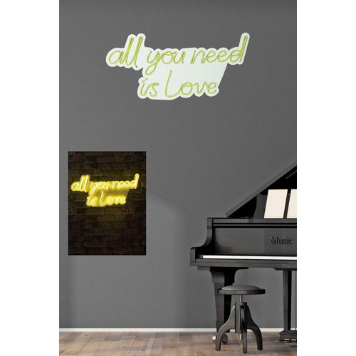 Wallity Ukrasna plastična LED rasvjeta, All You Need is Love - Yellow slika 3