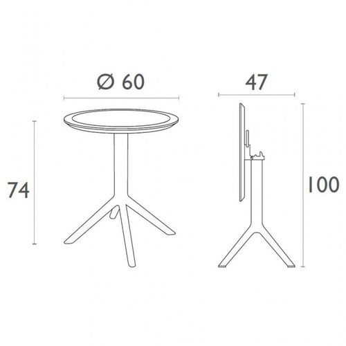 Stol za terasu — CONTRACT • 60 cm slika 2