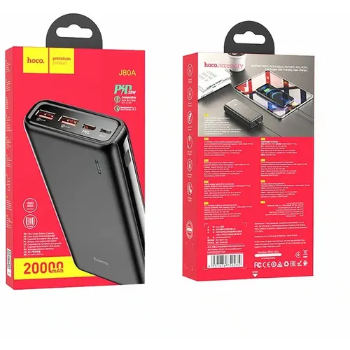 Prijenosni punjač (POWER BANK) HOCO 20,000mAh PD22.5W + QC3.0 J80A crni slika 5