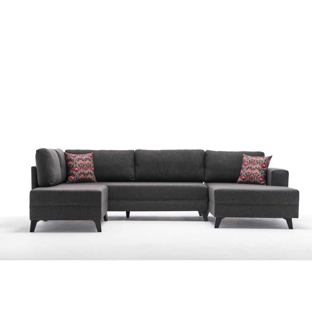 Efsun - Ugao Sofa na Razvlačenje u Antracit Boji slika 8