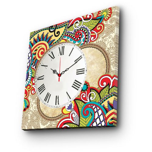 4545CS-44 Multicolor Decorative Canvas Wall Clock slika 4