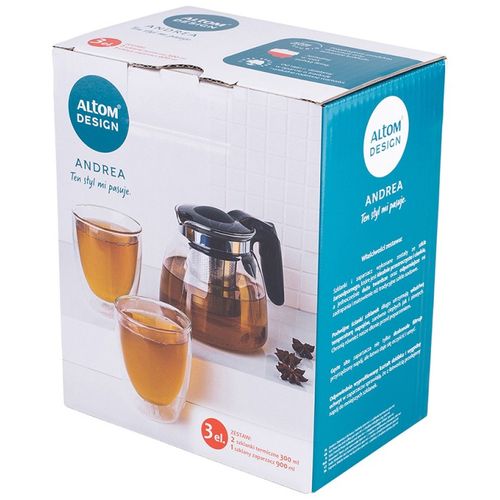 Altom Design termo staklene šalice za kavu i čaj Andrea 300 ml (set od 2 čaše) + vrč 900 ml - 020302365 slika 5