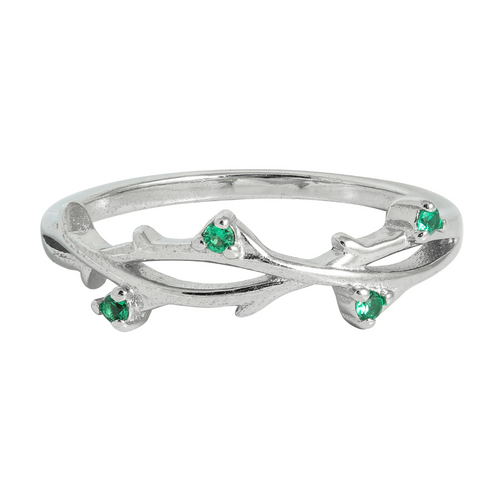 J&B Jewellery 925 Srebrni Prsten 00000104-Green slika 1