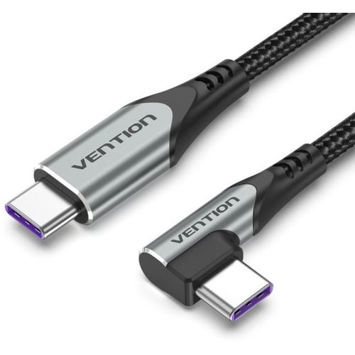 Vention USB 2.0 C Male Right Angle to C Male 5A Cable 2M Gray slika 1