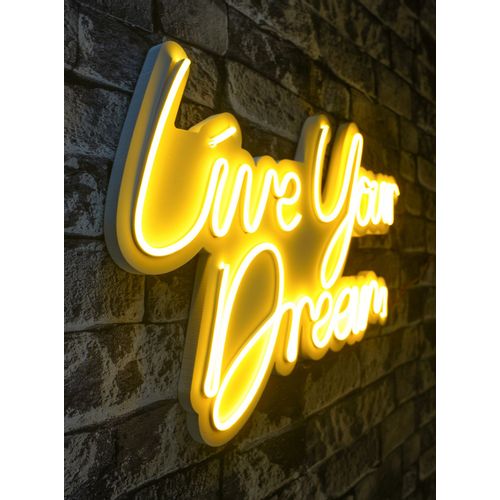 Wallity Ukrasna plastična LED rasvjeta, Live Your Dream - Yellow slika 7