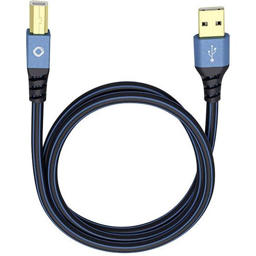 USB 2.0  [1x muški konektor USB 2.0 tipa a - 1x muški konektor USB 2.0 tipa b] 1.00 m plava boja pozlaćeni kontakti Oehlbach USB Plus B slika 3