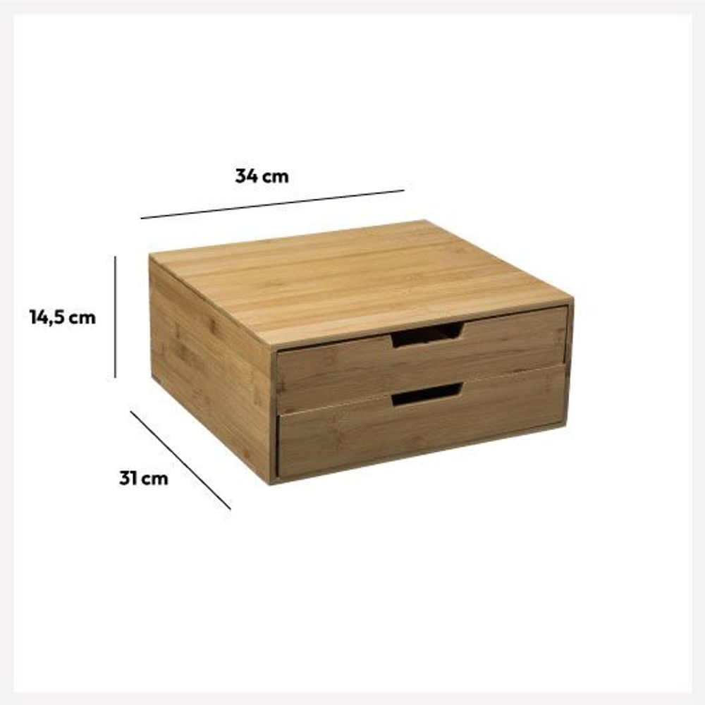 Five kutija za kapsule espresso kafe, 34 x 31 x 14,5 cm, MDF/bambus, bež slika 2
