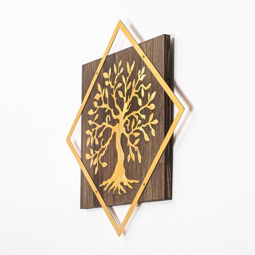 Wallity Drvena zidna dekoracija, Tree v2 - Gold slika 5