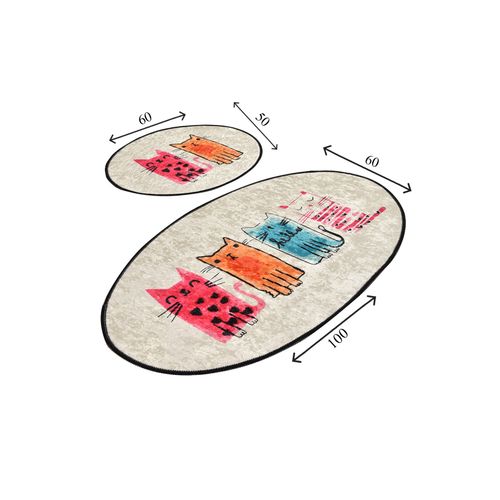 Baby Cats Multicolor Bathmat Set (2 Pieces) slika 3