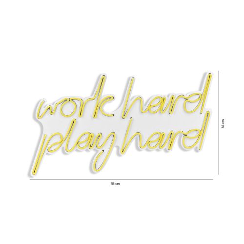 Wallity Ukrasna plastična LED rasvjeta, Work Hard Play Hard - Yellow slika 7