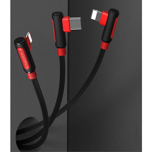 Proda Sparta USB - 2x Lightning / USB Typ C kutni kabel 5A 1m slika 4