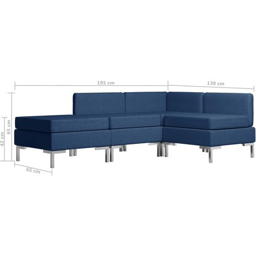 4-dijelni set sofa od tkanine plavi slika 36