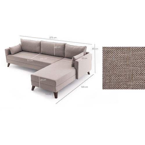 Atelier Del Sofa Kutna garnitura BELLA CORNER desna, krem, Bella Corner Sofa Right 1 - Cream slika 7