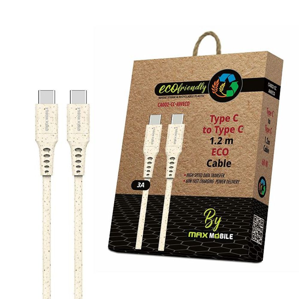 MAXMOBILE DATA KABEL TYPE C-TYPE C  CA002 QC 3A 1,2m ECO slika 1