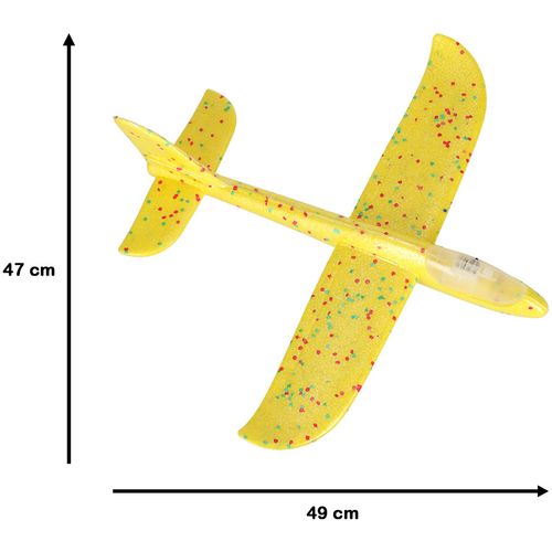 Avion od stiropora 48x47cm s LED diodama žuti slika 2