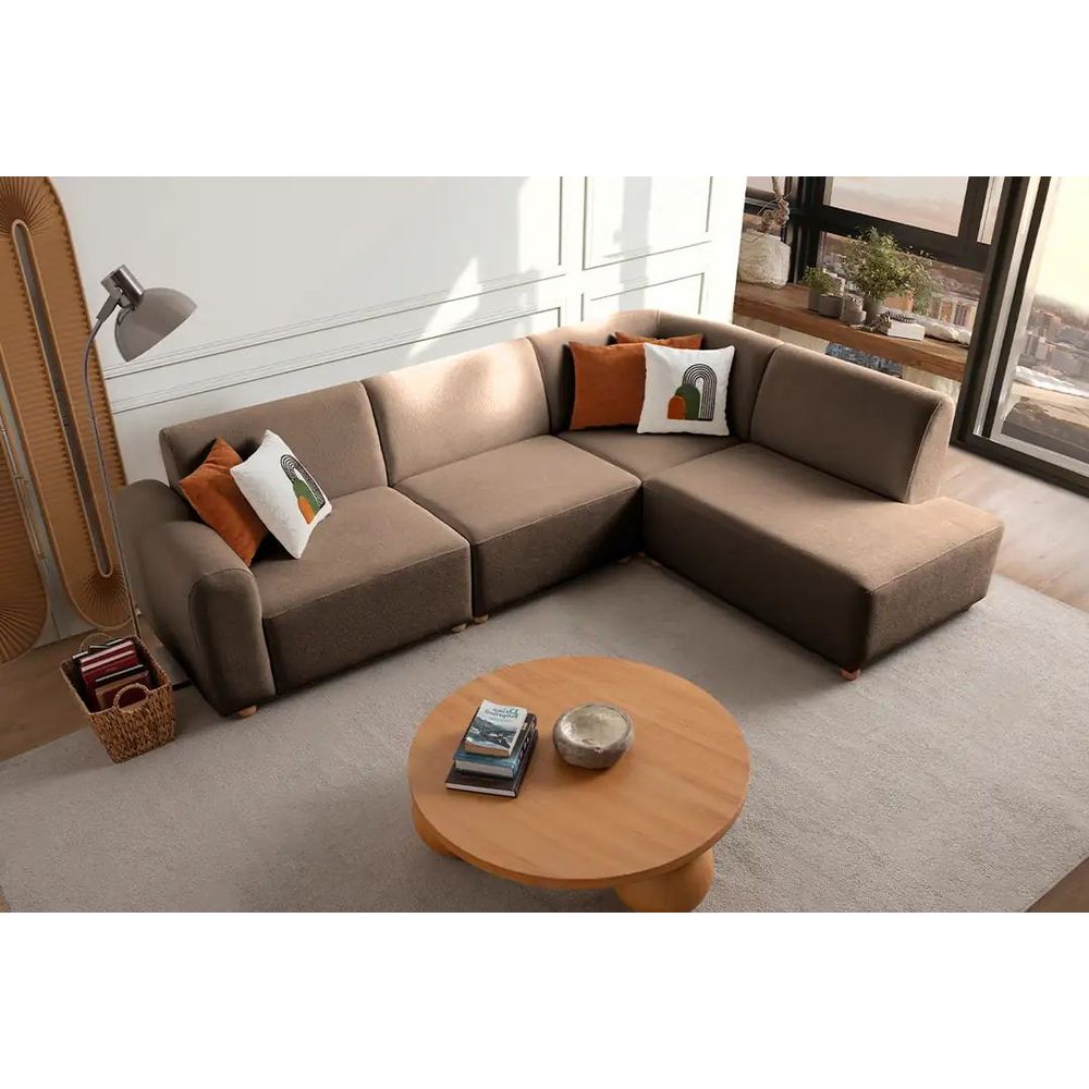 Ugaona Sofa S-Loft Right - boja: smeđa slika 4