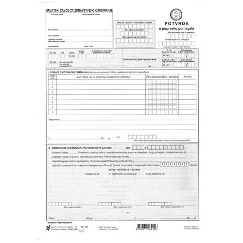 III-5-12/N POTVRDA O POPRAVKU POMAGALA; List, 21 x 29,7 cm slika 2