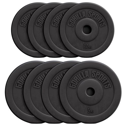 Set tegova obloženih plastikom 30 kg (4x2,5 + 4x5 kg) slika 1