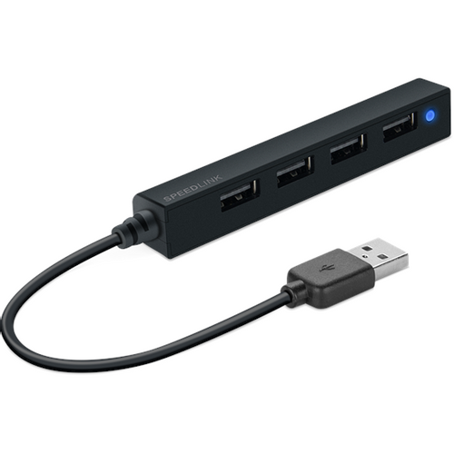 Hub SPEEDLINK Slim, 4 portni, USB2.0, crni slika 1