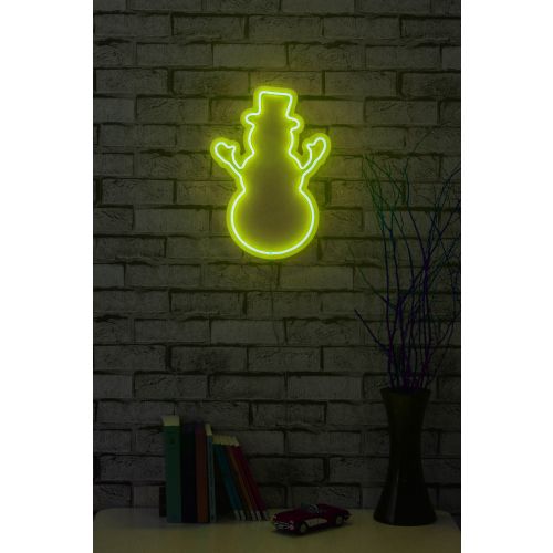 Wallity Ukrasna plastična LED rasvjeta, Snowman - Yellow slika 11