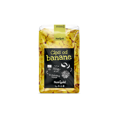 Nutrigold Čips od banane - Organski 500g  slika 1