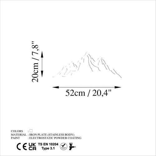 Wallity Metalna zidna dekoracija, Mountain - 12 slika 6