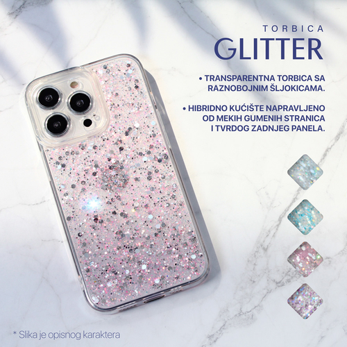 Maska Glitter za iPhone 15 Pro Max 6.7 roze slika 1