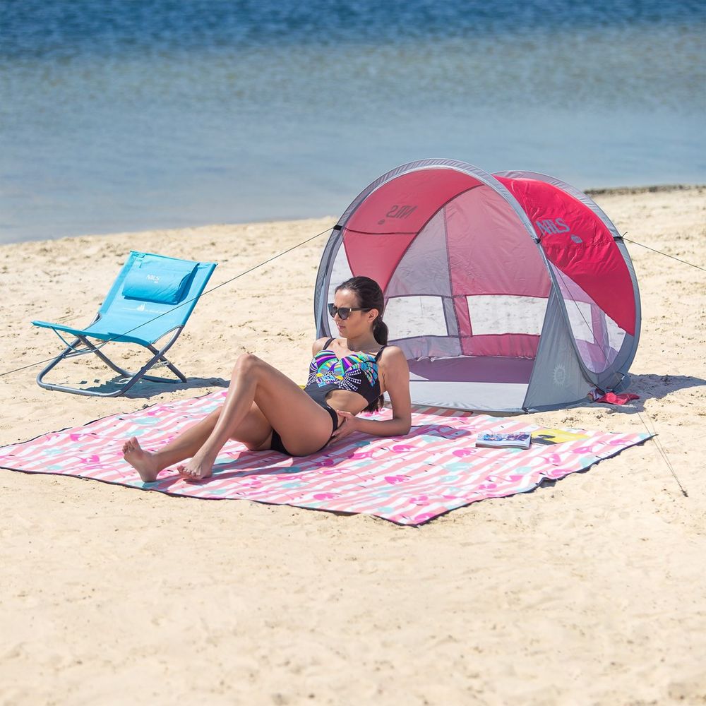 Nc3142 crveno-sivi šator za plažu nils camp slika 4
