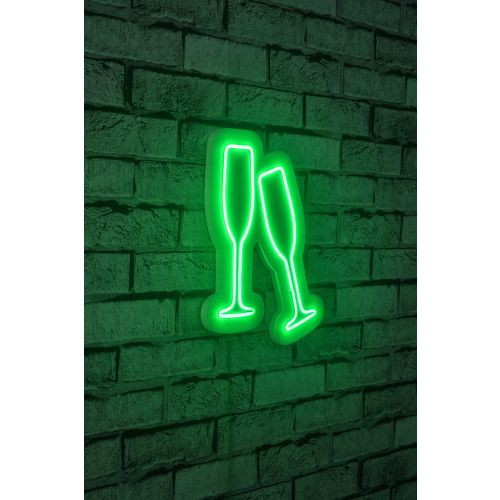 Wallity Ukrasna plastična LED rasvjeta, Champagne Glasses - Green slika 11