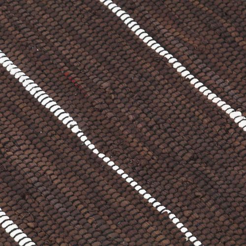 Ručno tkani tepih Chindi od pamuka 160 x 230 cm smeđi slika 9
