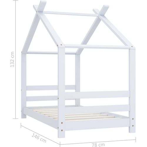 Okvir za dječji krevet od masivne borovine bijeli 70 x 140 cm slika 16