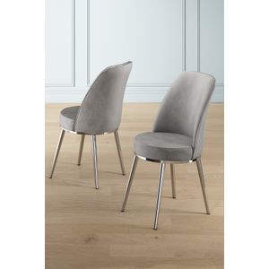 Pefa - Sivi, Chrome Sivi Set Stolica (6 Komada)