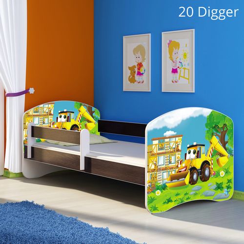 Dječji krevet ACMA s motivom, bočna wenge 140x70 cm - 20 Digger slika 1