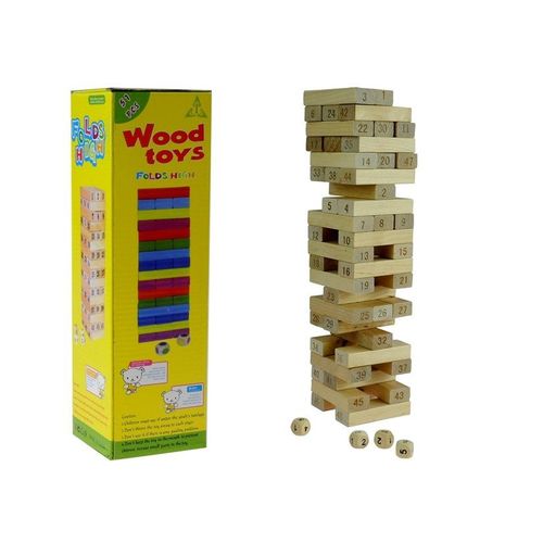 Društvena drvena igra Jenga s brojevima Wood Toys slika 5