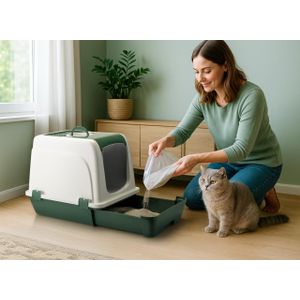 Cat litter box 5115-06, colour: pastel green