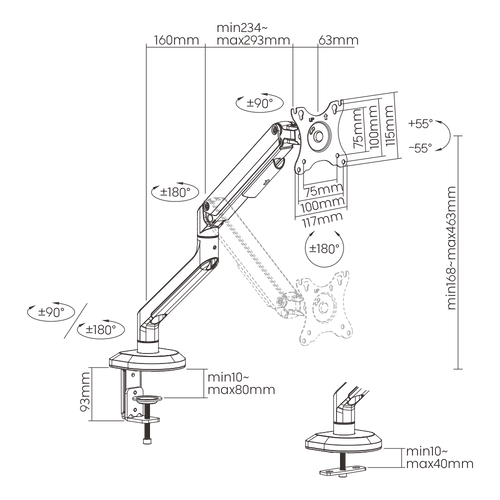 MOYE Monitor Arm za Jedan Monitor slika 7