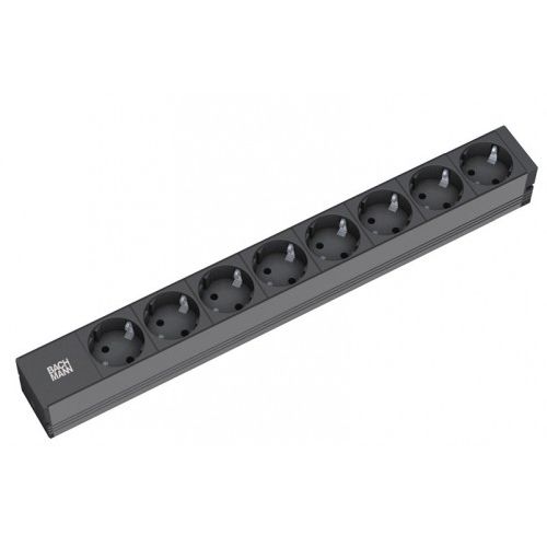 Bachmann PDU Basic PVC 19"1U,8xšuko sa prenapon.zaštitom,16A,kabl 2m slika 1