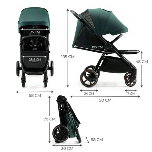 Kinderkraft sportska kolica Mitzy, Jade Green slika 6