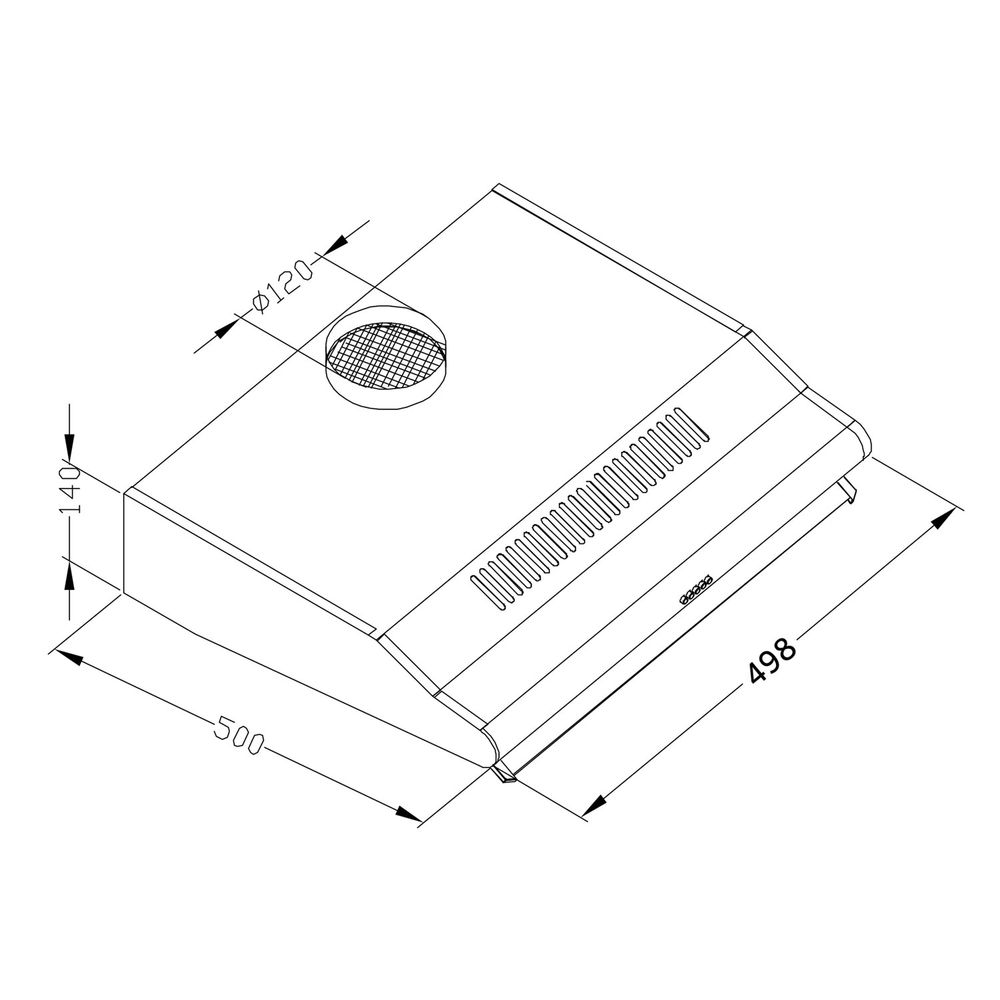 Kuhinjska napa za ispod ormarića - 50 cm apsorber Berdsen BE-10-A INOX slika 6