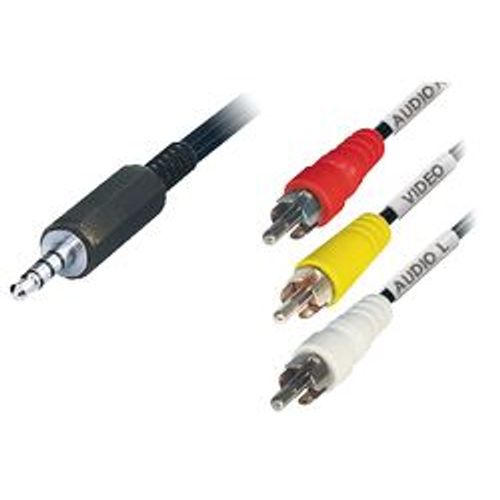 Transmedia Adapter Cable 4 way plug 3,5 mm to 3x RCA-plug, 2,0 m slika 1