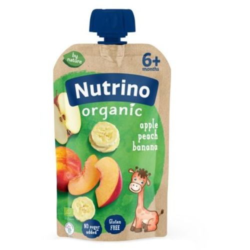 Nutrino Organski pauč jabuka, breskva, banana  100g slika 1