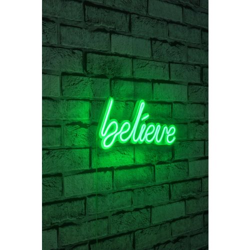 Wallity Ukrasna plastična LED rasvjeta, Believe - Green slika 1