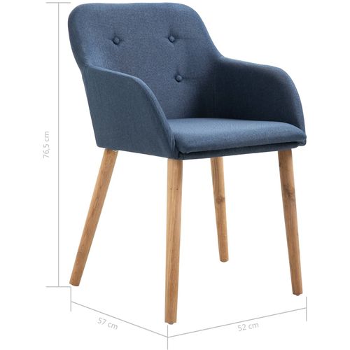 Blagovaonske stolice tkanina i hrastovina 4 kom plave slika 8