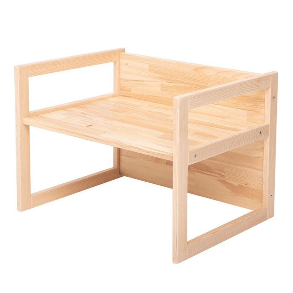Kukka Montessori drveni sto i klupa 2U1, Natural Wood slika 4