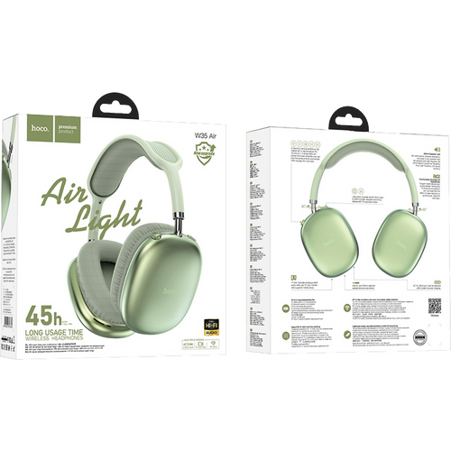 hoco. Bežične stereo slušalice, Bluetooth, do 45h rada, mikrofon - W35 Air Triumph Green slika 3