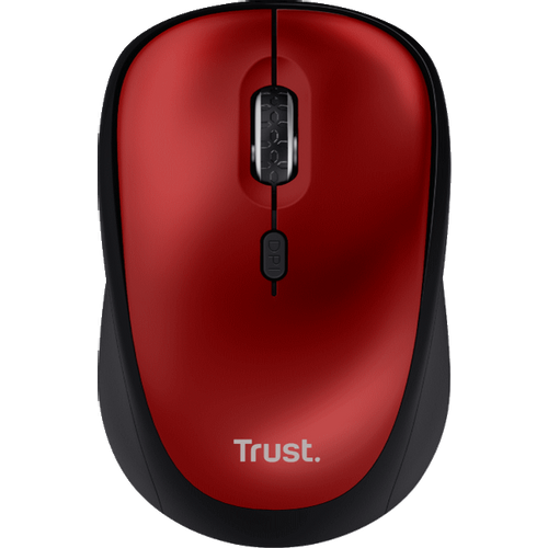 Trust Yvi+ Silent Wireless miš crveni, sa tihim tipkama, 800-1600 dpi, optički, 4 tipke slika 2