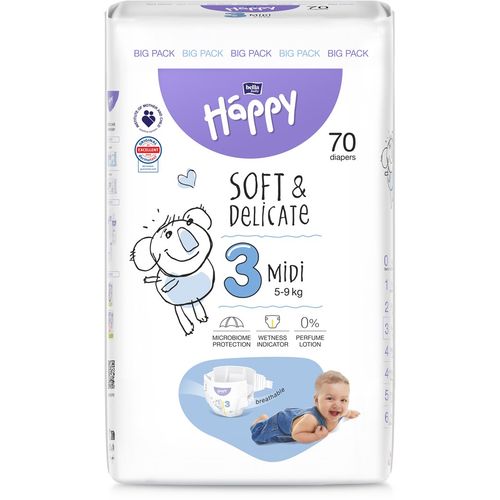 Bella Baby Happy dječje pelene Midi 3, 70 pelena slika 1