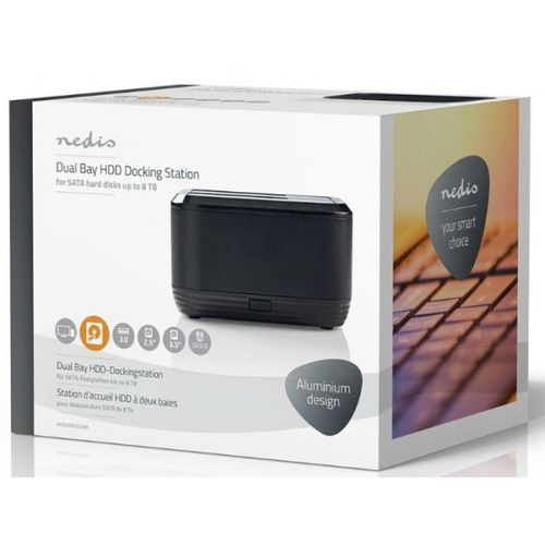 HDDUDB3200BK * Nedis USB 3.0 DUPLI docking station za 2.5/3.5 SATA hard diskove, max 8TB FO slika 4