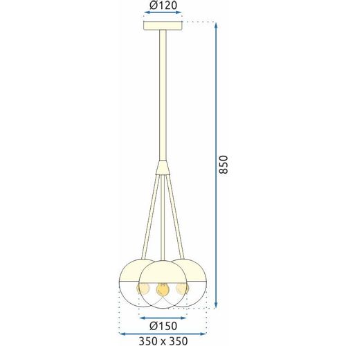 TOOLIGHT Viseća svjetiljka Zlatna staklena mliječna kugla APP688-3CP slika 11